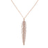 Diamond Dangle Feather Necklace 2/5 CTW 14k Rose Gold